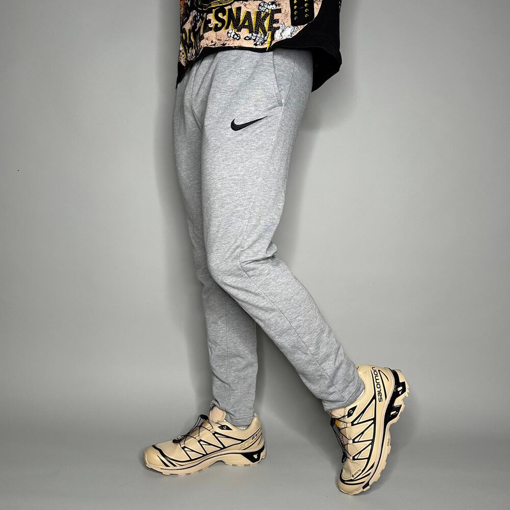 Vintage Y2K Nike Sweatpants Mens S Grey Cotton Joggers Black Swoosh DriFit